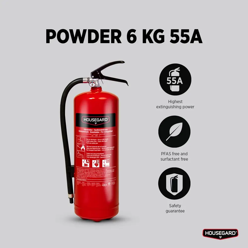 Jauhesammutin 6 kg, 55A Housegard - Image 3
