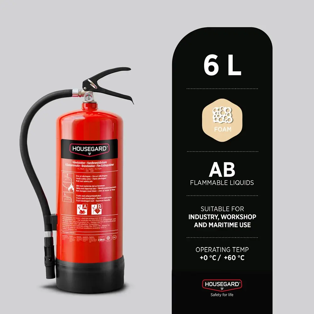 PFAS-vapaa vaahtosammutin 6L, 27A 144B, Housegard - Image 3