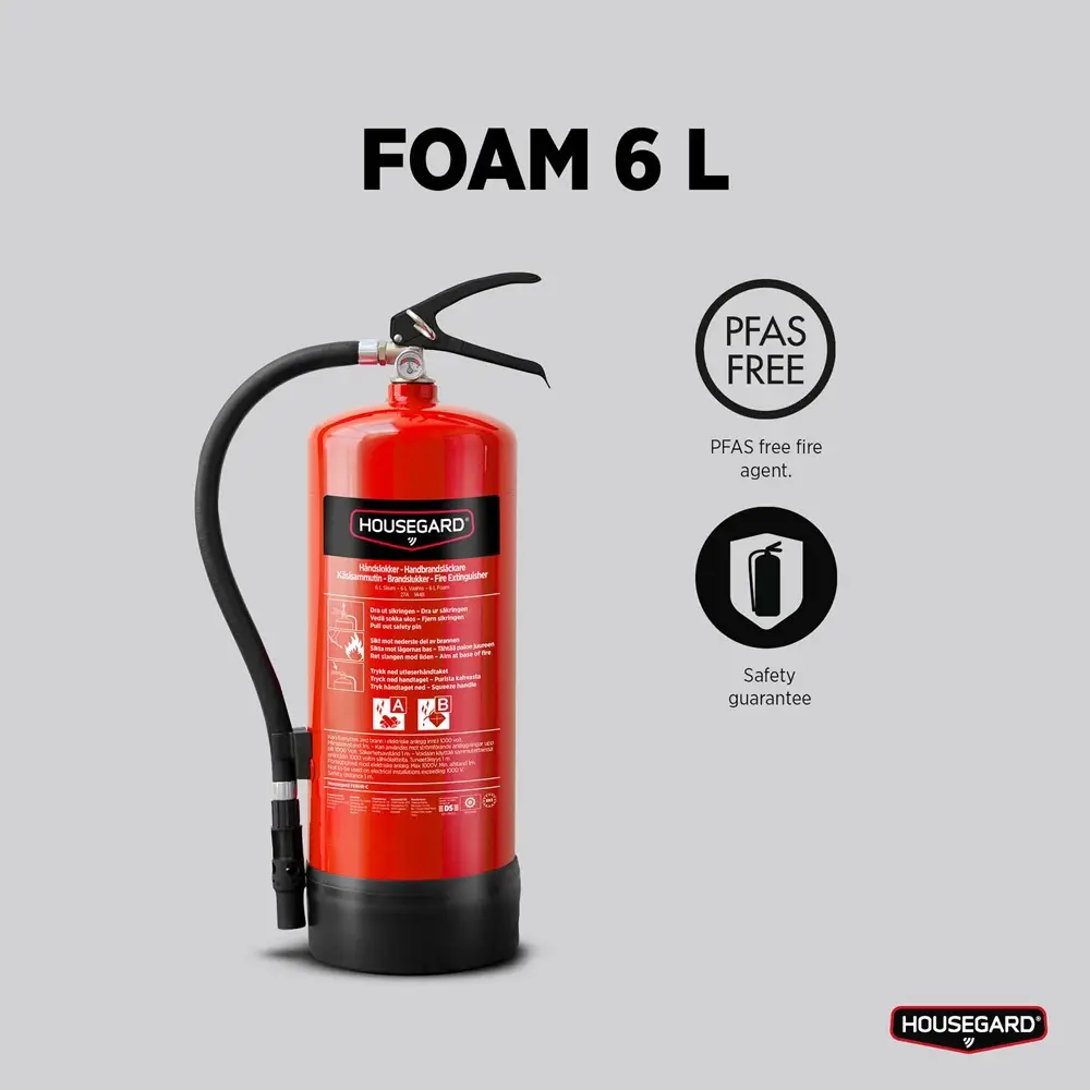 PFAS-vapaa vaahtosammutin 6L, 27A 144B, Housegard - Image 4